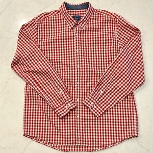 G.H. Bass & Co. Men's Red Gingham Button Down Long Sleeve Shirt - XL